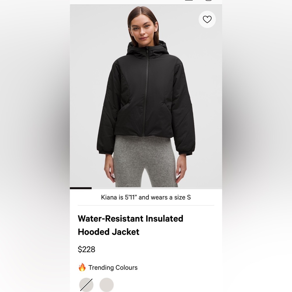 New Lululemon insulated hooded jacket